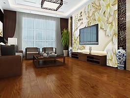 中式新古典風格3D壁畫