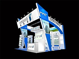 藍色展廳設計模型