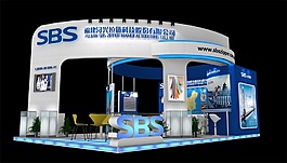藍色展覽設計模型