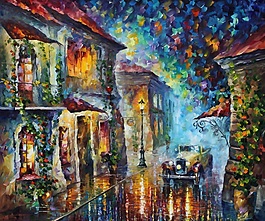 美麗雨后街景背景墻素材