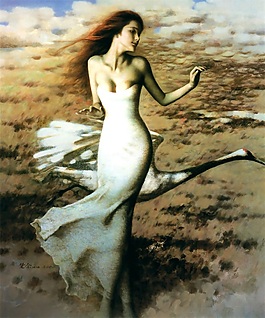 古典美女背景墻素材