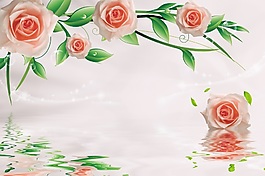 甜美玫瑰背景墻