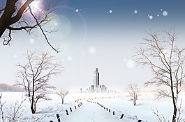 3D銀裝素裹雪花飄飄背景墻壁畫墻畫