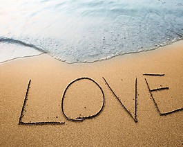 3D海灘漲潮love背景墻