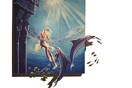 3D高清唯美歐式海豚美人魚背景墻