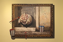 3D手绘卡通油画背景墙壁画墙画