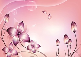 梦幻花朵装饰画素材