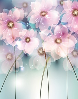 中式高清鮮花幻影移門畫(huà)