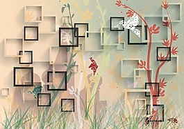 3D立體創(chuàng)意畫(huà)背景墻