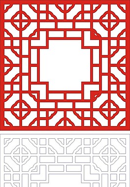 中式木雕鏤空圖