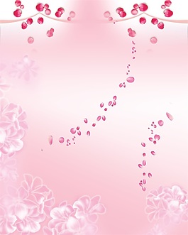 中式創(chuàng)意唯美粉紅鮮花移門畫