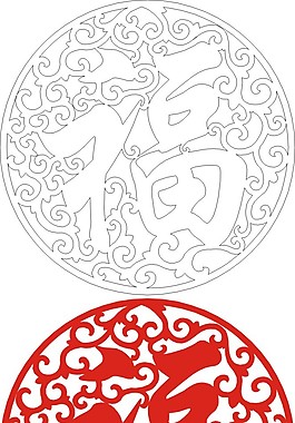 团扇中式木雕镂空图