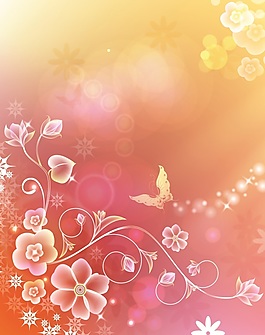 中式夢(mèng)幻唯美鮮花蝴蝶移門畫