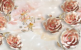 花開富貴浮雕背景墻