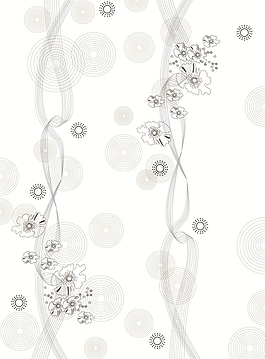 中式簡(jiǎn)約手繪花型移門(mén)畫(huà)