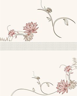中式现代简约花边移门画