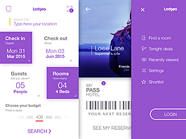 Lodgeo旅行預訂應用Sketch素材
