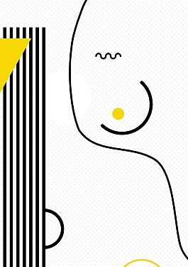 黃色條紋曲線背景素材