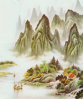 藝術山水好景移門畫