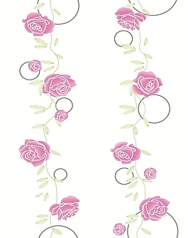 玫瑰花藤移門創(chuàng)意畫(huà)