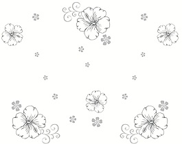 藍(lán)色花朵室內(nèi)移門創(chuàng)意畫