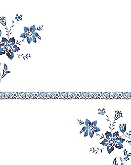 藍色花朵室內(nèi)移門創(chuàng)意畫