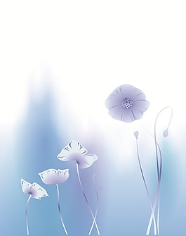 藍(lán)色花朵室內(nèi)移門創(chuàng)意畫