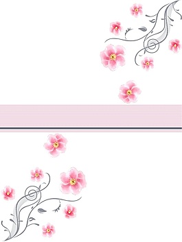 粉色小花室内移门创意画