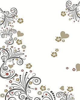 爱心花朵室内移门创意画