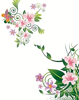 花与蝴蝶室内移门创意画