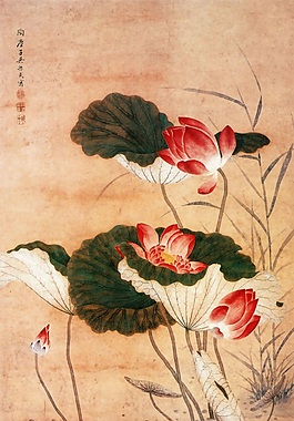 塘中荷花背景墻素材