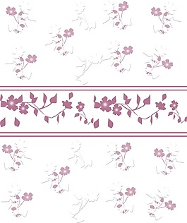 淡雅紫色小花室内移门创意画