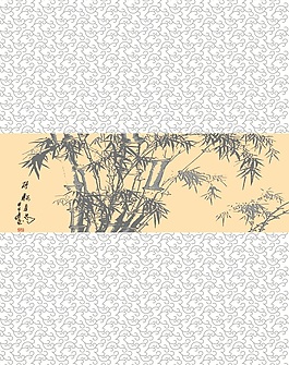 國畫竹子室內移門創意畫