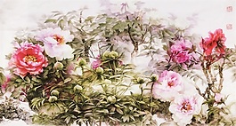 花團錦簇背景墻素材