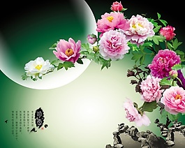 清新淡雅花朵背景墻素材