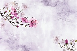 桃花朵朵開背景墻素材