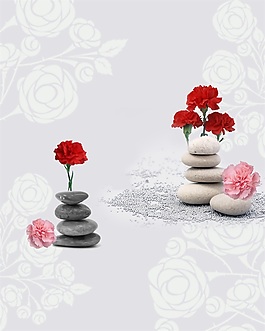 簡單花朵室內(nèi)移門創(chuàng)意畫
