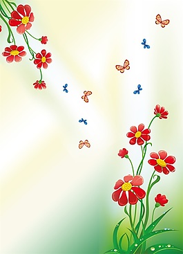 蝴蝶與花朵室內(nèi)移門創(chuàng)意畫