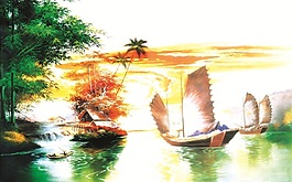 中式風(fēng)一帆風(fēng)順?biāo)夭南螺d