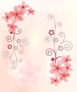 粉色小花室內(nèi)移門創(chuàng)意畫