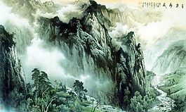中式風江山如此多嬌素材下載