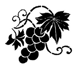 葡萄吉祥黑白圖
