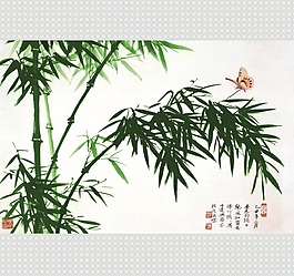 蝶竹畫室內(nèi)移門創(chuàng)意畫