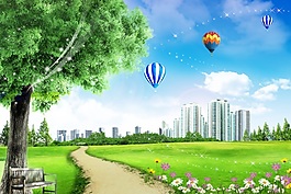 城市生活室內(nèi)移門創(chuàng)意畫