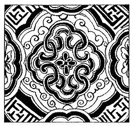 中式環環相扣黑白圖