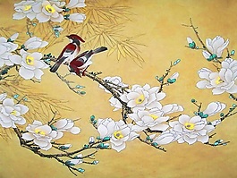枝干上的喜鵲效果圖
