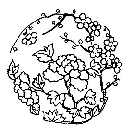 手繪桃花圖