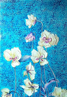 移门创意画睡莲花