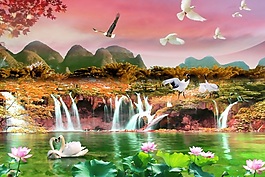 仙境之畫室內(nèi)移門創(chuàng)意畫