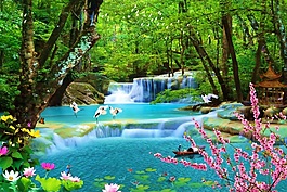 山水畫室內(nèi)移門創(chuàng)意畫